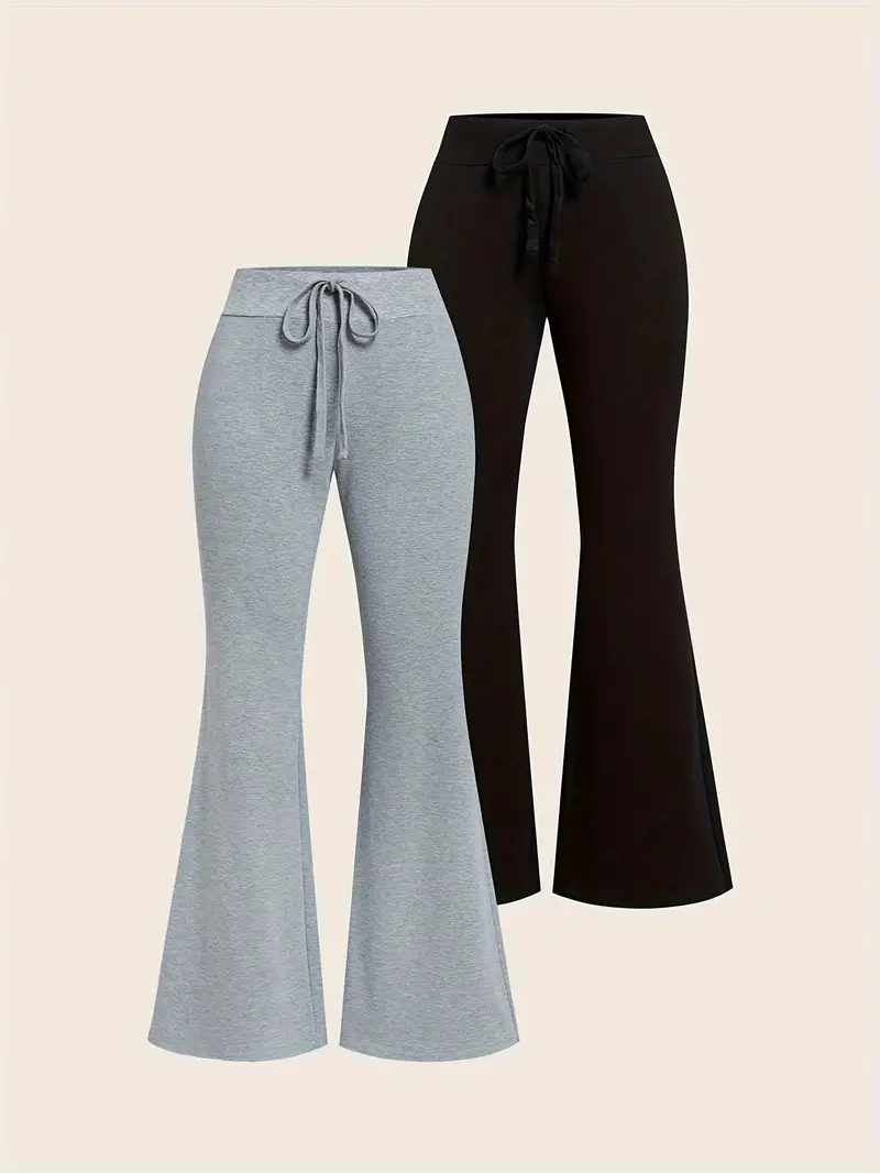 Giogiotaimis 2-Pack High Waist Stretch Flare Pants